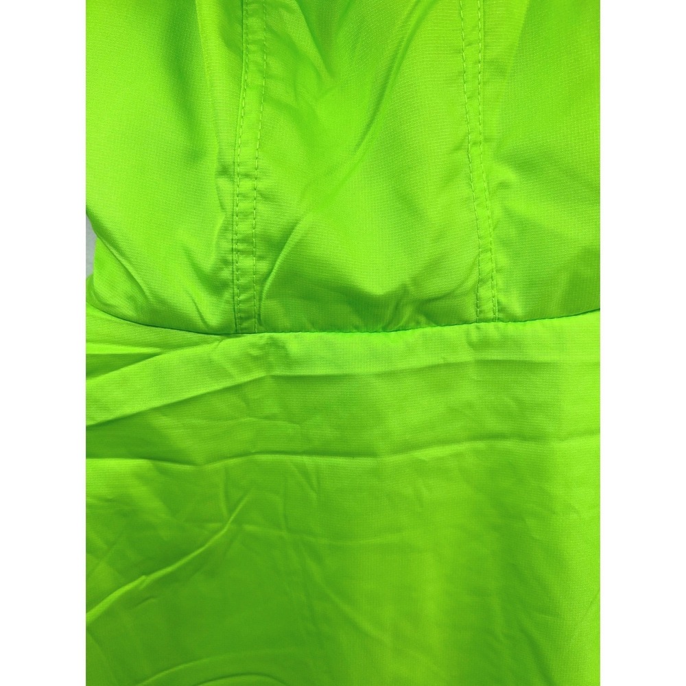 Puma Mens XL Fleece Lined Hooded Windbreaker Jacket Neon Green Full Zip New - Picture 11 of 11